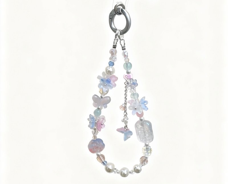 拼色甜美花朵手机手腕链 - 零件/散装材料/工具 - 其他材质 