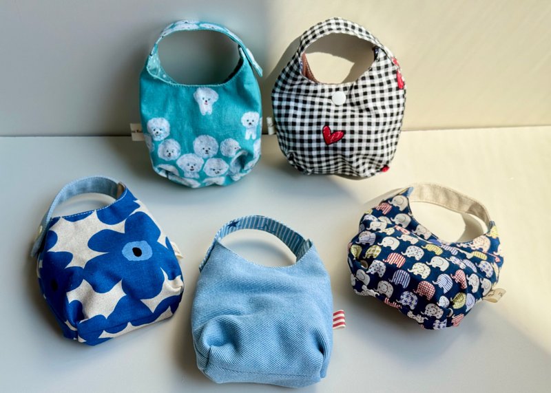 【 现货 】迷你小扣包 - 化妆包/杂物包 - 棉．麻 蓝色