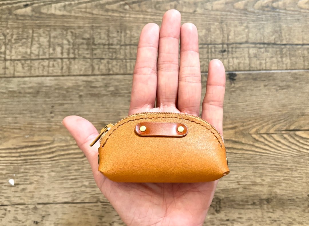 POPO│掌心│皮革立体零钱包 leather - 皮夹/钱包 - 真皮 咖啡色