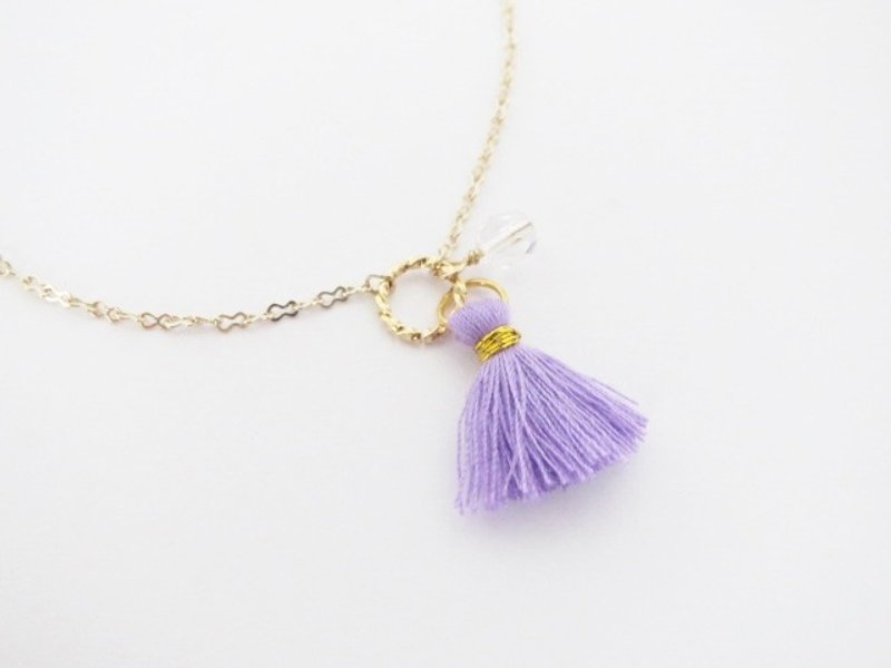 P0003 mini tassels anklet (purple) - 其他 - 棉．麻 紫色