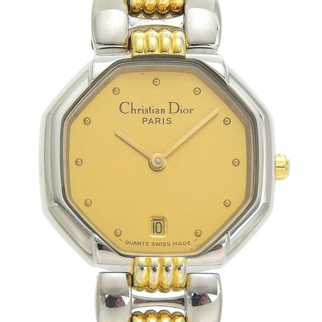 [日本直邮] Christian Dior Swing Octagon 手表 Date D48-203 石英金表盘女士腕表 [二手] - 女表 - 不锈钢 金色