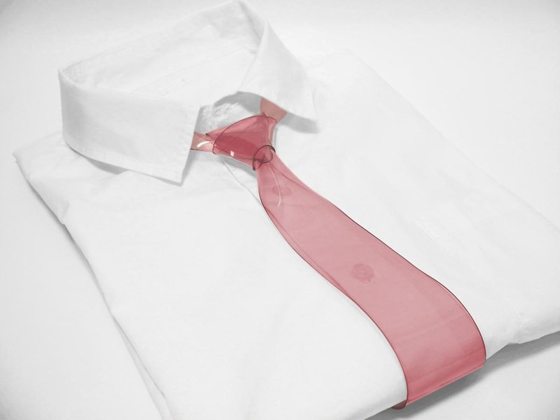 Transparent Necktie EUREKA (Clairet) - 领带/领带夹 - 其他材质 红色