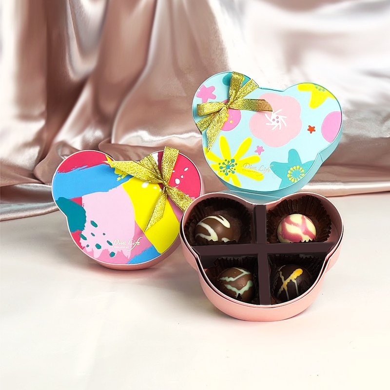 【Diva Life】2024情人节限定-4入全新圆顶松露熊型礼盒 - 巧克力 - 其他材质 咖啡色