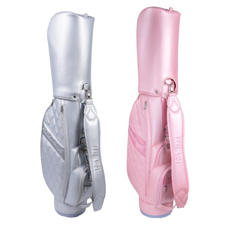 【MEGA GOLF】雪之樱 女用高尔夫球袋 8.5寸 赠娃包 高尔夫球杆袋 - 运动配件 - 人造皮革 粉红色