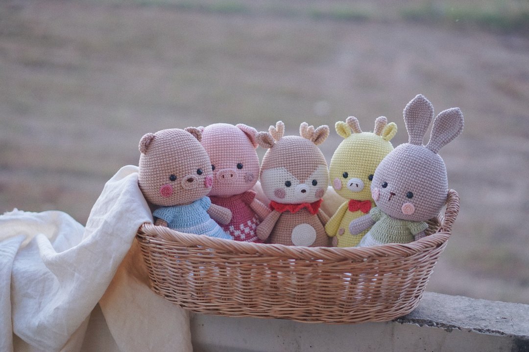 Pattern Crochet amigurumi New Year 2022 pattern set, 5 patterns. - Logo 设计/图案设计 - 其他材质 