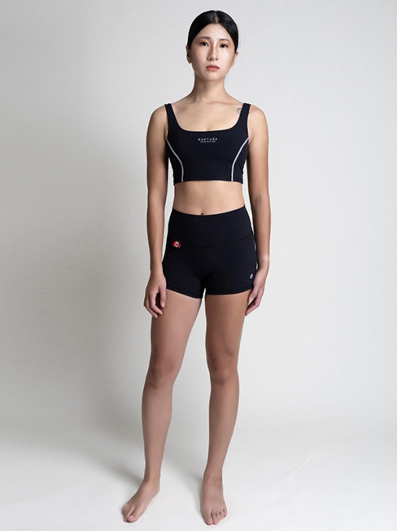 云雀一分瑜珈短裤Alouette yoga short - 女装瑜珈服 - 其他人造纤维 黑色