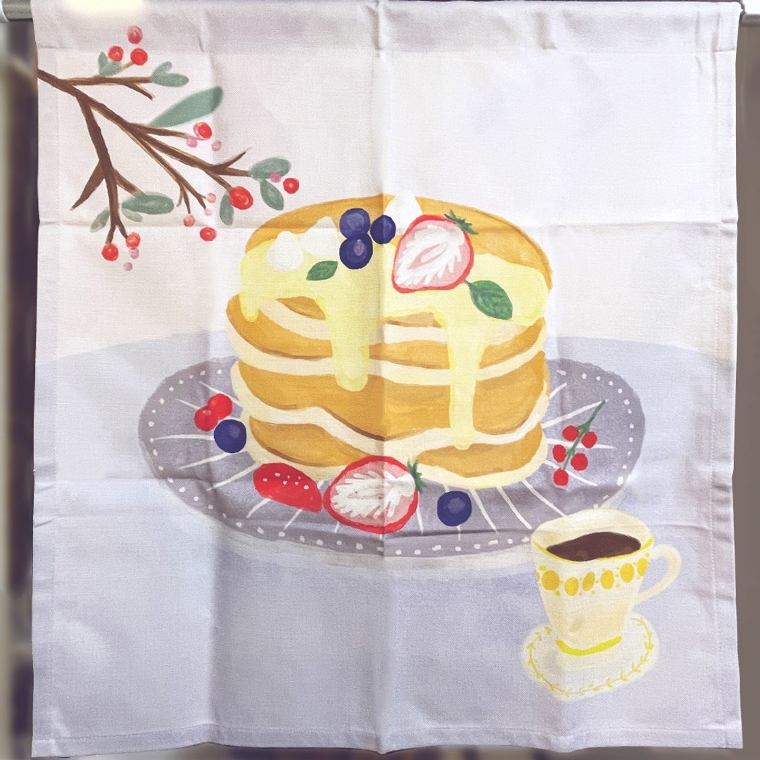 【布帘】美式千层松饼 | 布帘门帘_轻松布置优雅插画生活 - 门帘/门牌 - 棉 多色