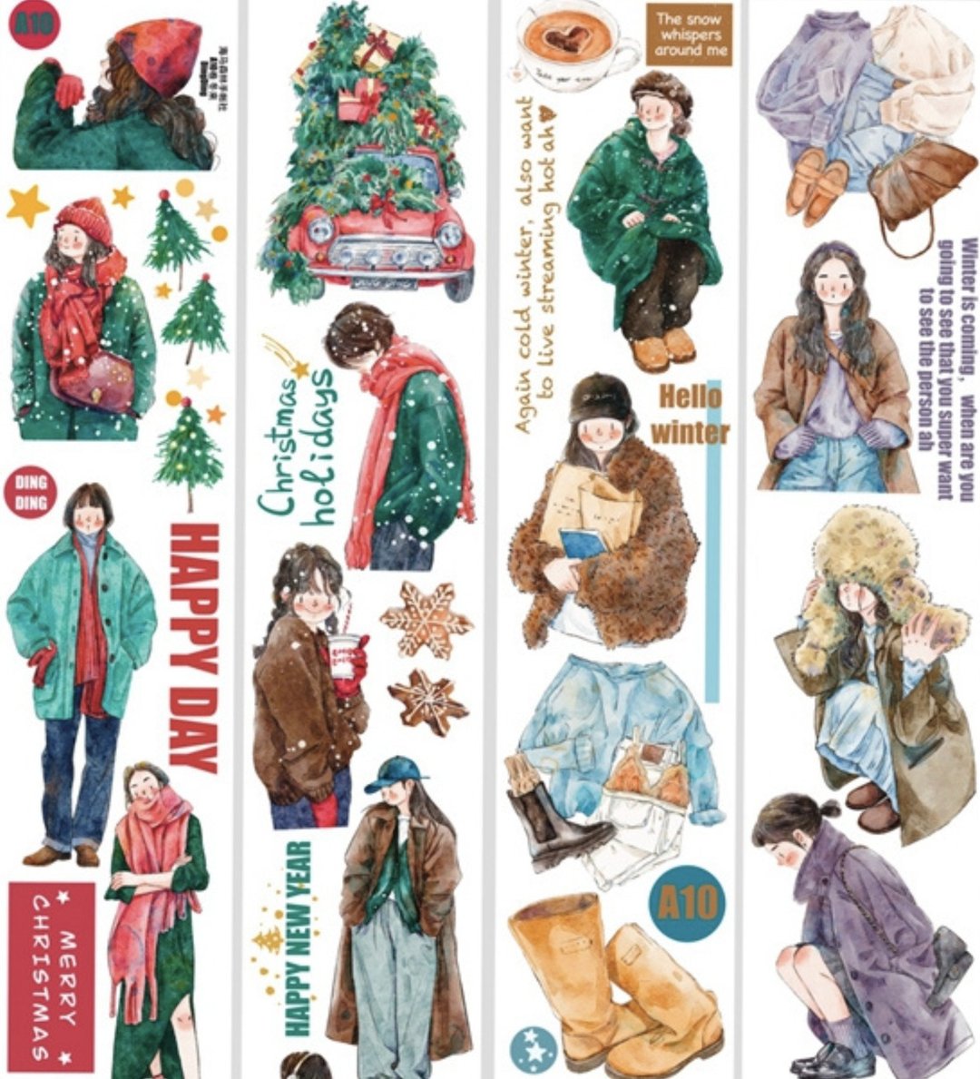 冬來 聖誕篇 クリスマス PET 和紙膠帶 5米卷 - 纸胶带 - 其他材质 多色
