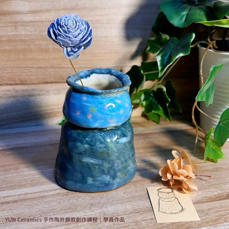 【手捏陶】台北 新北手作课程 陶艺课 釉下彩绘 定制化 文化币 - 陶艺 - 陶 
