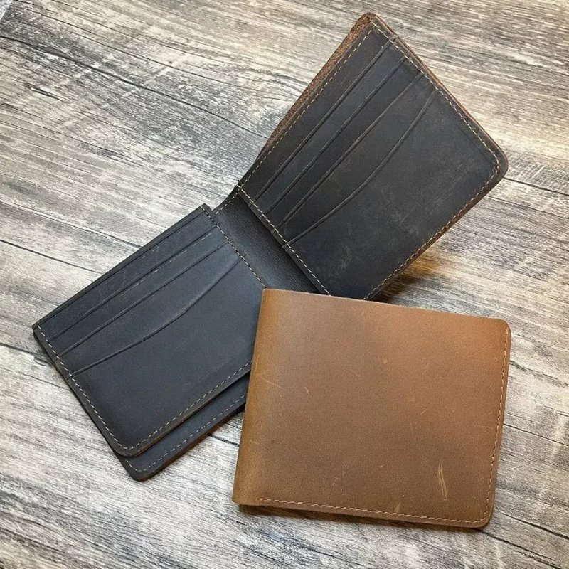 Timeless Leather 手工皮革男士钱包 油蜡皮 牛皮复古风 证件套 - 皮夹/钱包 - 真皮 多色
