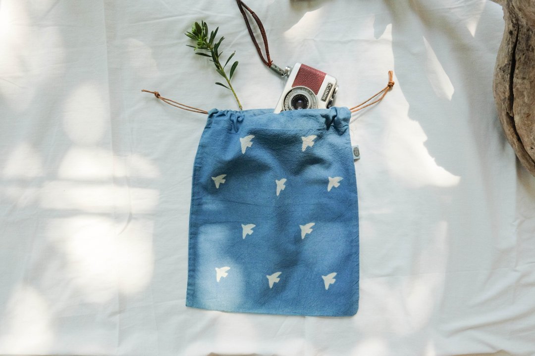Mini Drawstring Bag ::: Natural Indigo ::: 002. - 束口袋双肩包 - 其他材质 蓝色