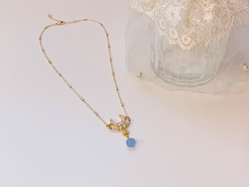 白色圣诞 | 天使的传信 项链 - 项链 - 半宝石 蓝色