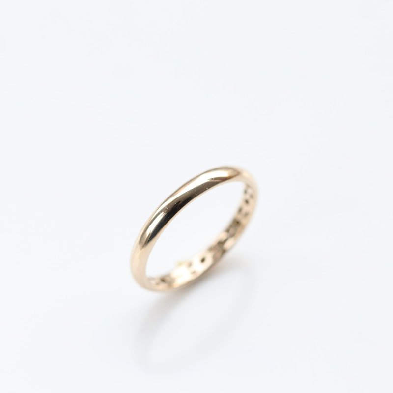 14K 圆弧亮面戒指 (厚实款)洗澡免摘  流汗碰水不褪色 - 戒指 - 贵金属 金色