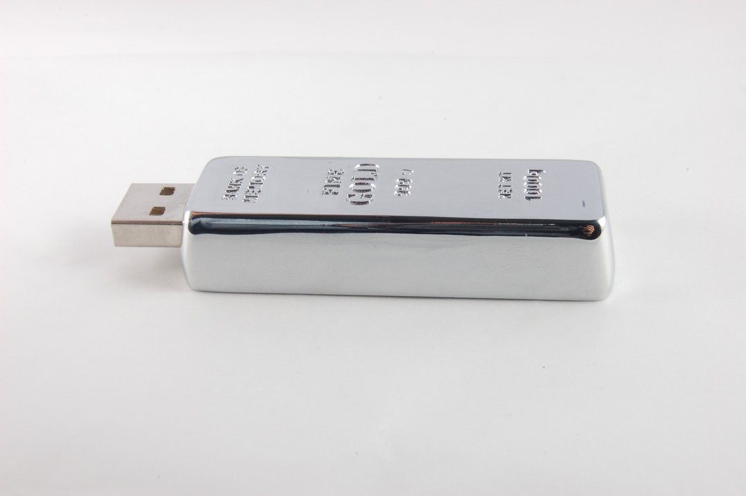 银砖造型 随身碟 小银块 小银砖 8GB+单面雷雕 - U盘 - 其他金属 银色