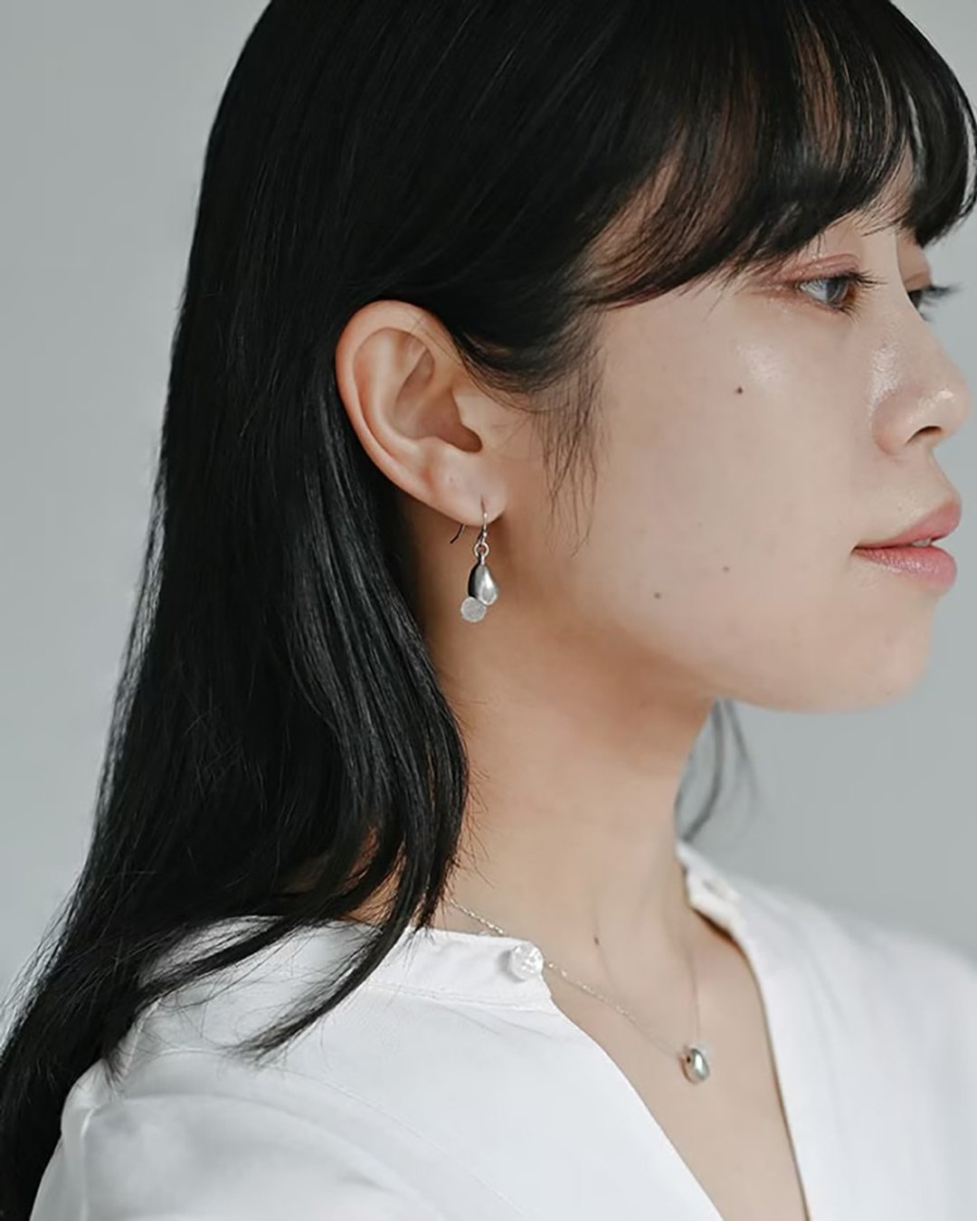 Hario 手工玻璃耳环 - Shizuku 雫 (HANS-SZ-P-TI) - 耳环/耳夹 - 玻璃 透明