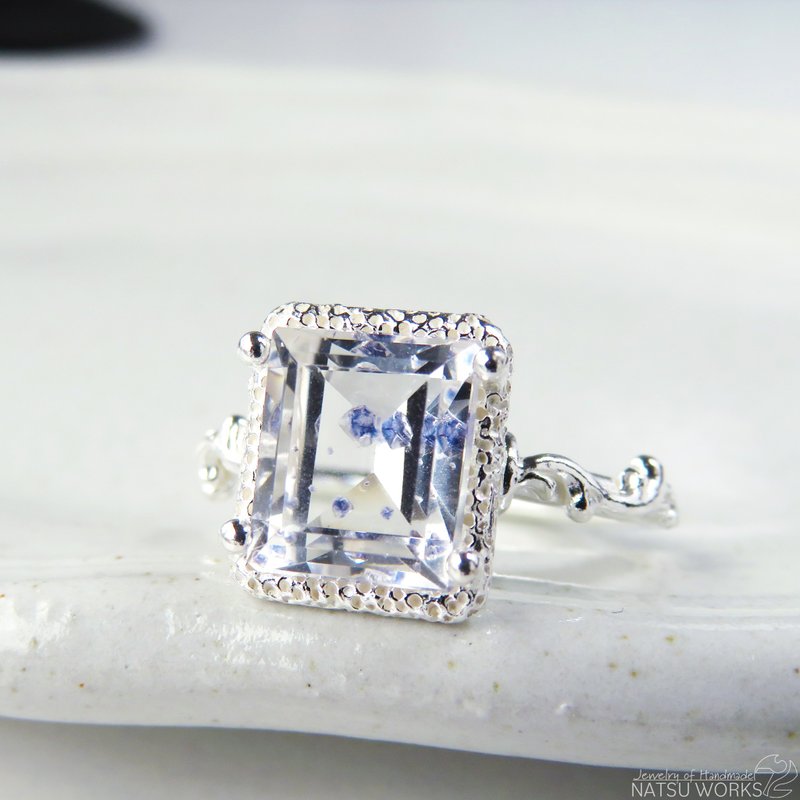 萤石包裹水晶 戒指 / Fluorite in Quartz Ring - 戒指 - 宝石 透明