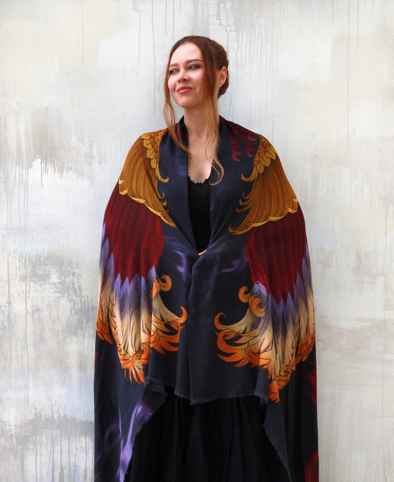PHOENIX BIRD SHAWL - 丝巾 - 棉 
