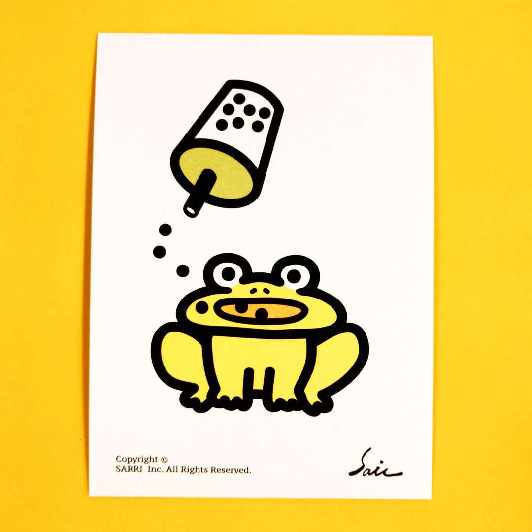 防水贴纸 机车贴纸 行李箱贴纸 青蛙 frog 安全帽贴纸 悠游卡 - 贴纸 - 纸 黄色