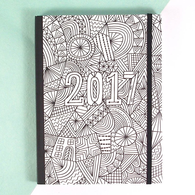 2017 年度月计划手札本－几何“Hallmark” - 笔记本/手帐 - 纸 黑色