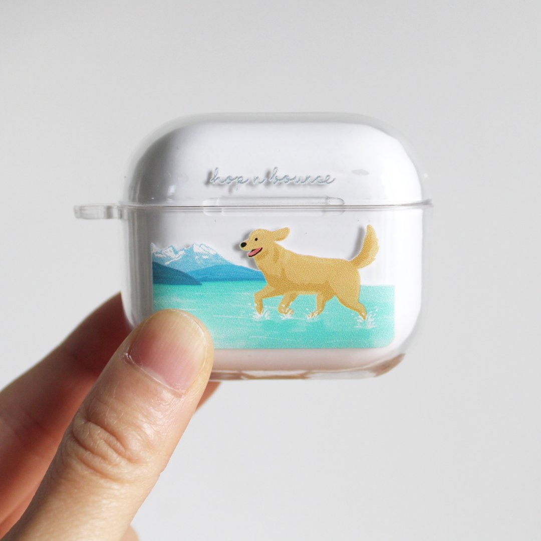 金毛寻回犬 黄金猎犬 透明 AirPods 保护套(硬壳/软壳可选) - 耳机收纳 - 塑料 透明