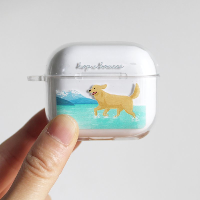 金毛寻回犬 黄金猎犬 透明 AirPods 保护套(硬壳/软壳可选) - 耳机收纳 - 塑料 透明