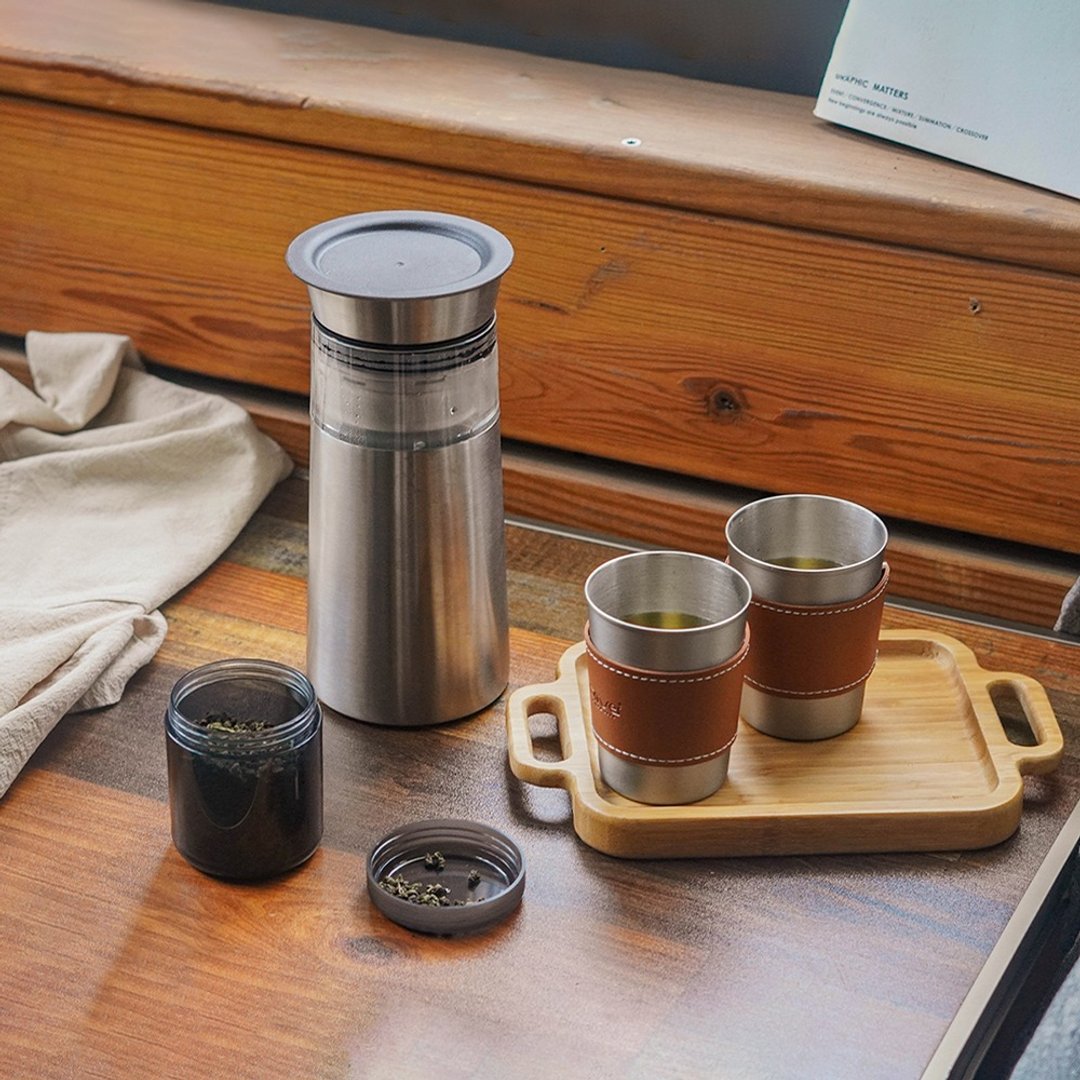 随时随地泡好茶、不受场地限制丨 Driver 钢丹泡茶壶聚会分享组 - 茶具/茶杯 - 不锈钢 银色
