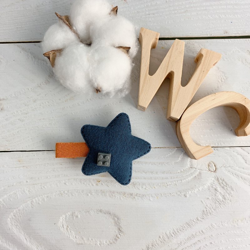 W&C手作 || 乐高星乐园 || 靛蓝 橘黄 乐高 发夹 实戴照 - 婴儿饰品 - 其他材质 多色