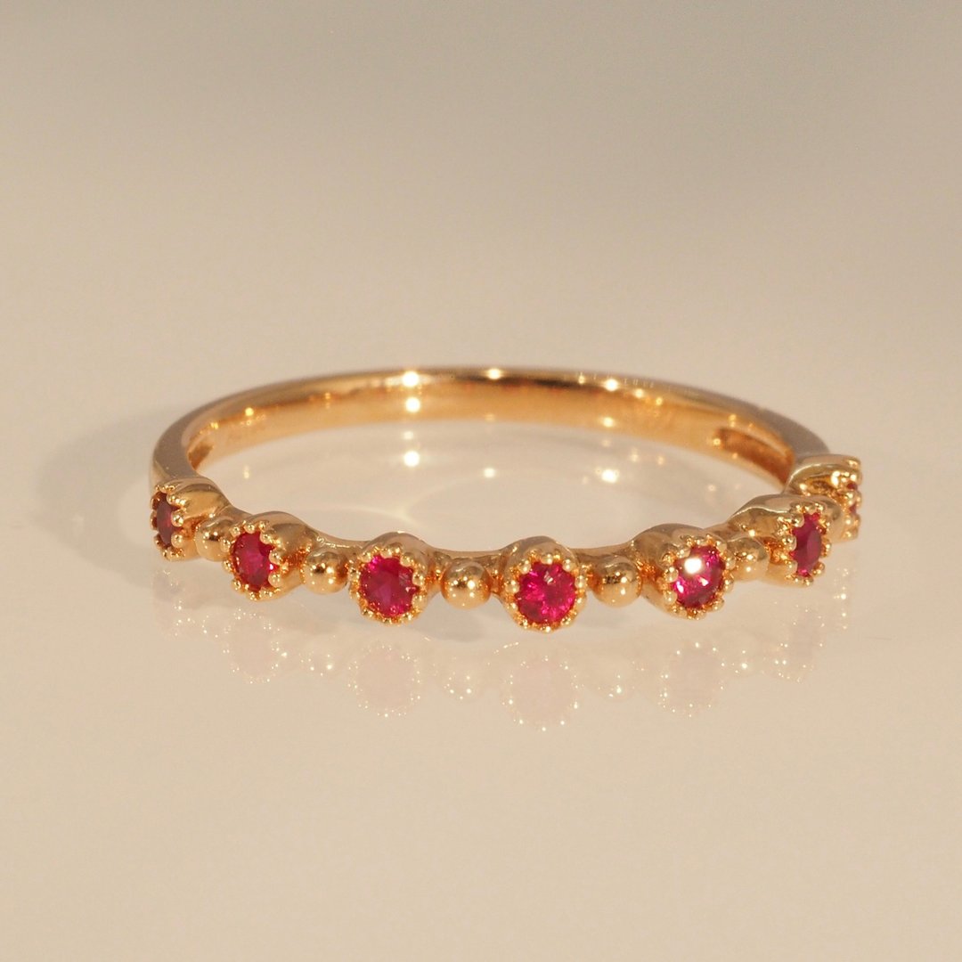 18K金红宝石小米戒指 The Ruby Millet Ring in Roseate - 戒指 - 贵金属 