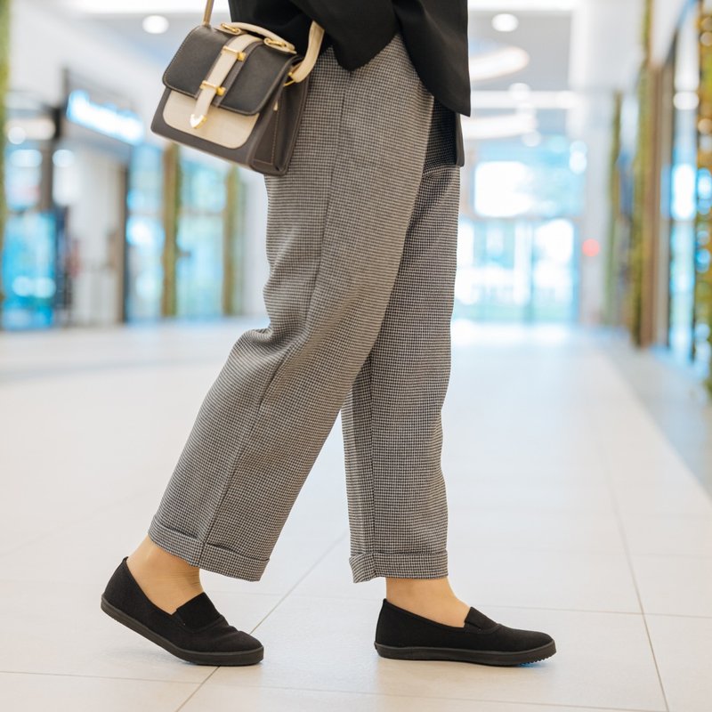 成熟精选【大人女子日】四色 百搭 出门首选 黑灰米白 懒人鞋 - 女款休闲鞋 - 棉．麻 白色