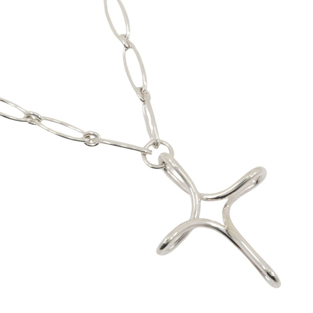 【日本直送】蒂芙尼 TIFFANY&Co. 宽版无限符号十字 项链 缕空十字 Elsa Peretti 银 925 女仕【二手】 - 项链 - 银 银色