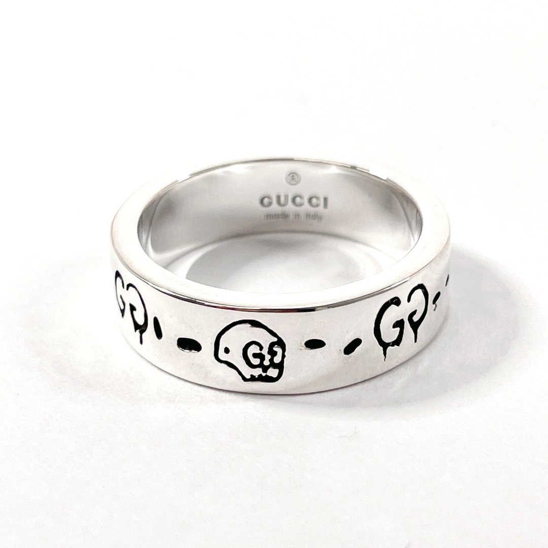 【日本直送 二手美品】14号 GUCCI 戒指 Ghost 银 925 银饰 经抛光处理 - 戒指 - 纯银 银色