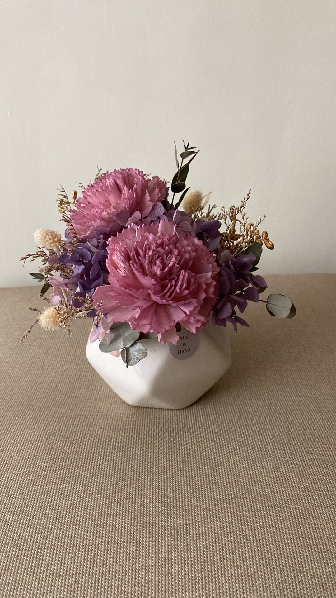 母亲节花礼.母亲节盆花.康乃馨盆花.索拉花.永生花.花礼.紫色 - 干燥花/捧花 - 植物．花 紫色