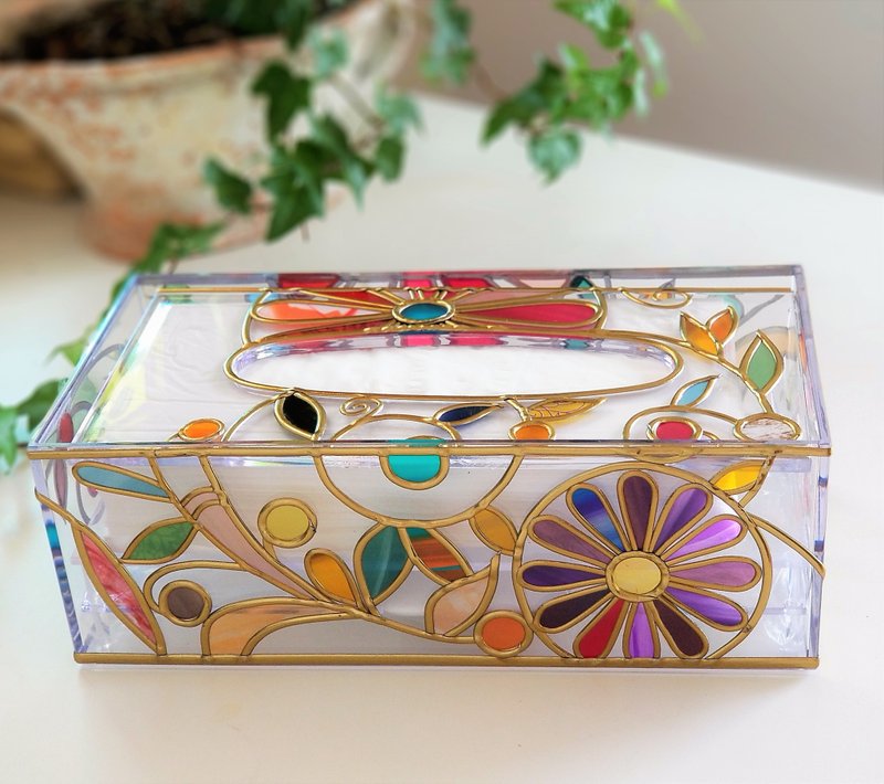Order GlassArt made Tissue Paper Case　Summer Banquet Gold - 纸巾盒 - 压克力 多色