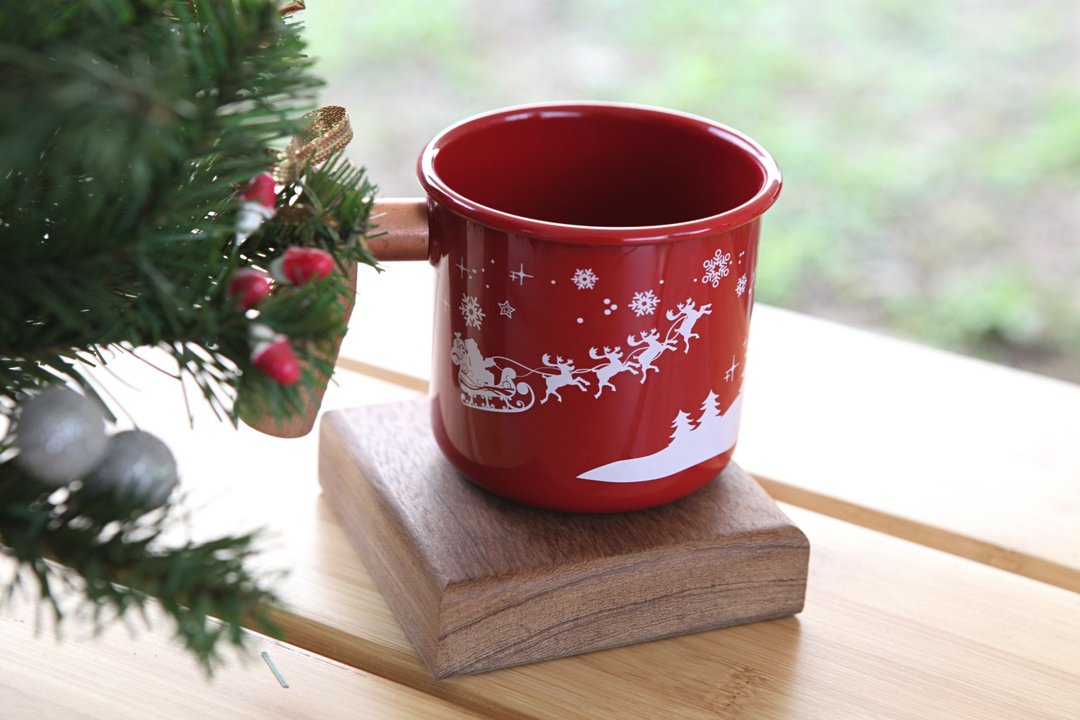 Truvii 圣诞节限量木柄珐琅杯 Xmas 交换礼物 - 茶具/茶杯 - 珐琅 红色
