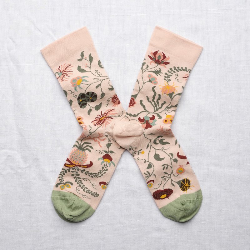 【Bonne Maison】印度花园 纯棉织袜 - 袜子 - 棉．麻 