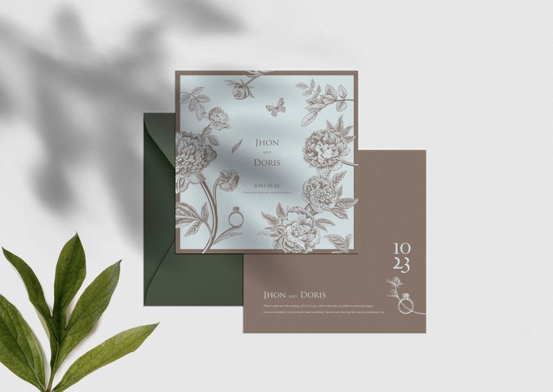 W&W婚卡盛宴-花园no.14喜帖-粉青 - 喜帖 - 纸 