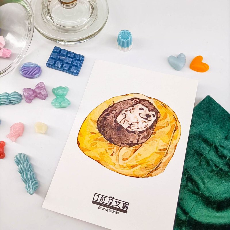 KR474_口紅堂明信片_刺蝟5_candy1313588 postcard - 卡片/明信片 - 纸 多色