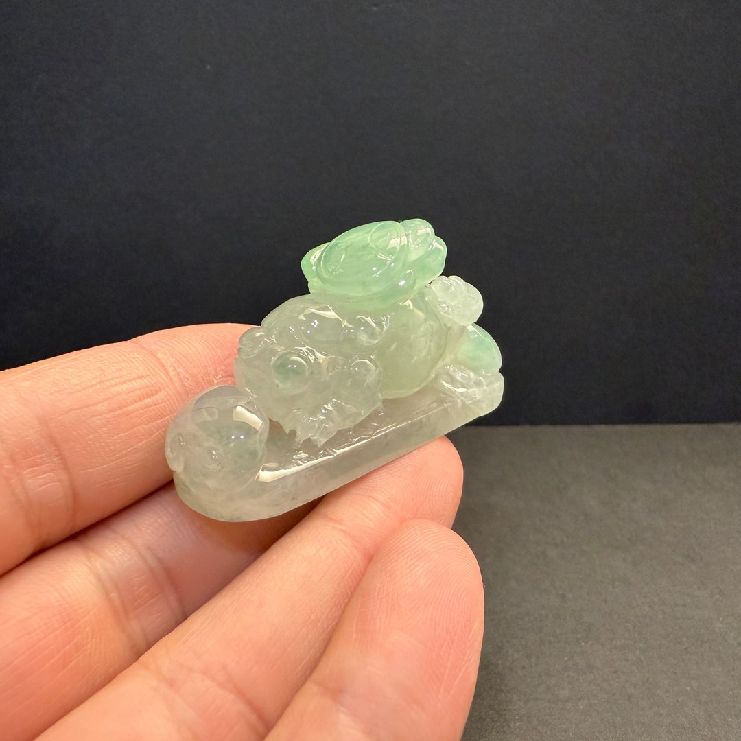 瀚玉珠宝 天然缅甸玉 冰种三脚蟾小摆件 三脚蟾蜍 青蛙 招财 - 其他 - 玉石 