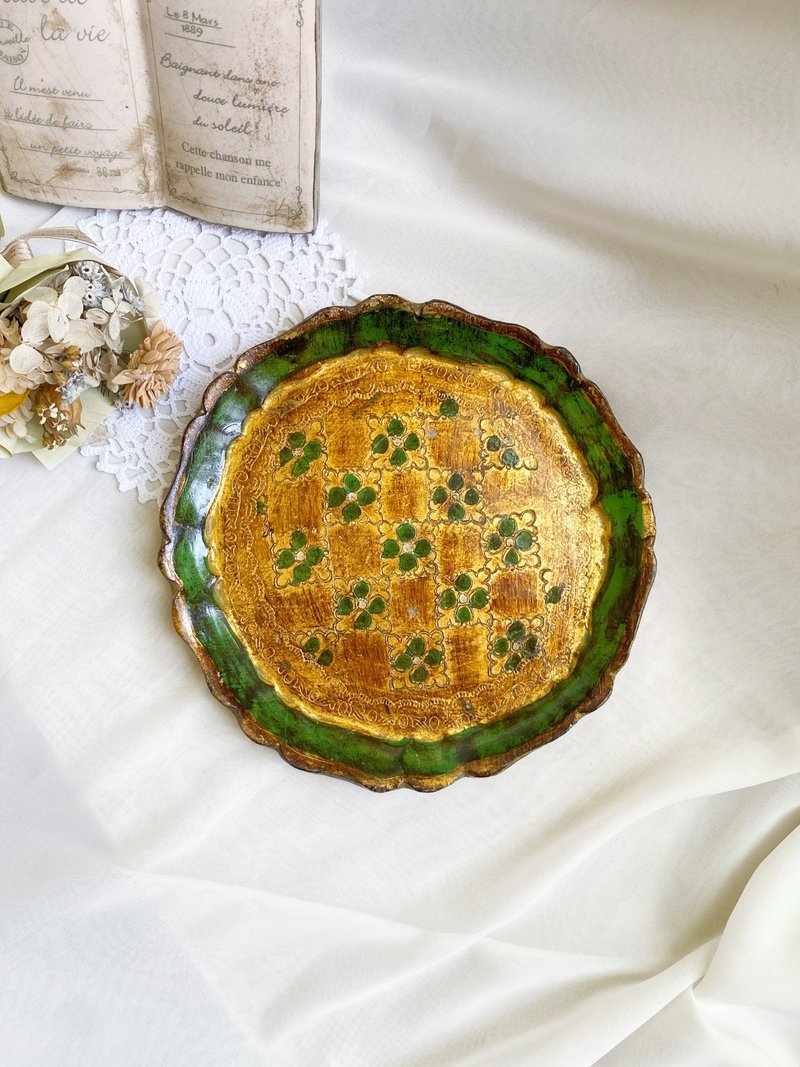 【好日恋物】德国带回古老又美丽极少见意大利威尼斯手工木制托盘 - 托盘/砧板 - 木头 多色