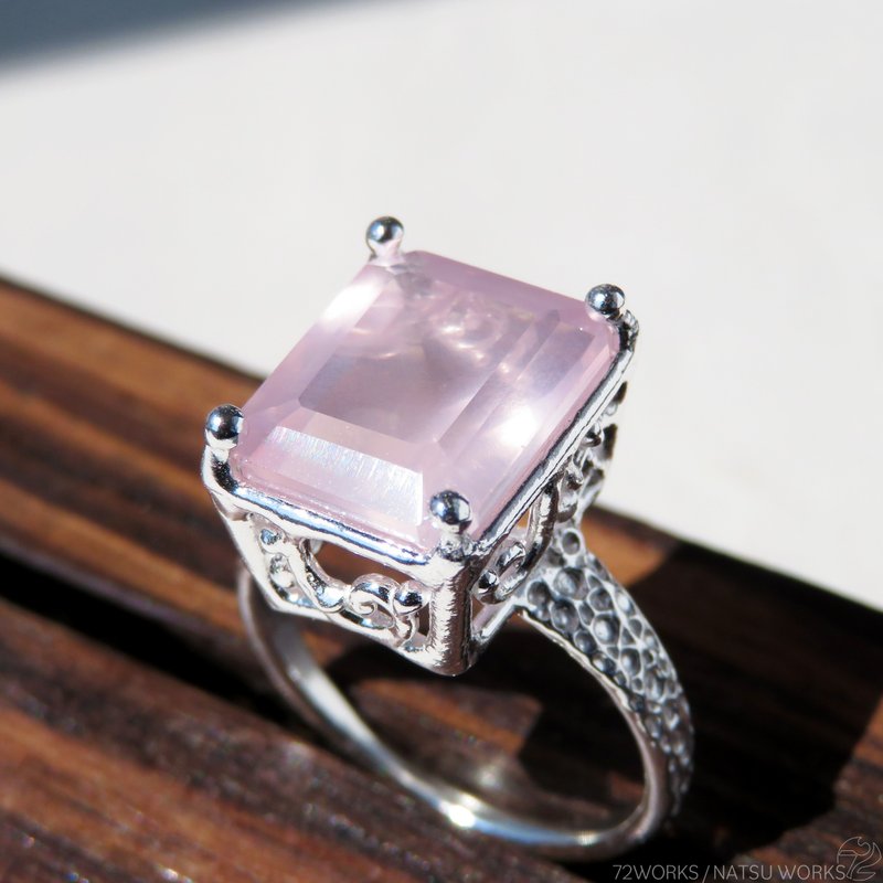 玫瑰石英 戒指 / Rose Quartz Ring - 戒指 - 宝石 粉红色