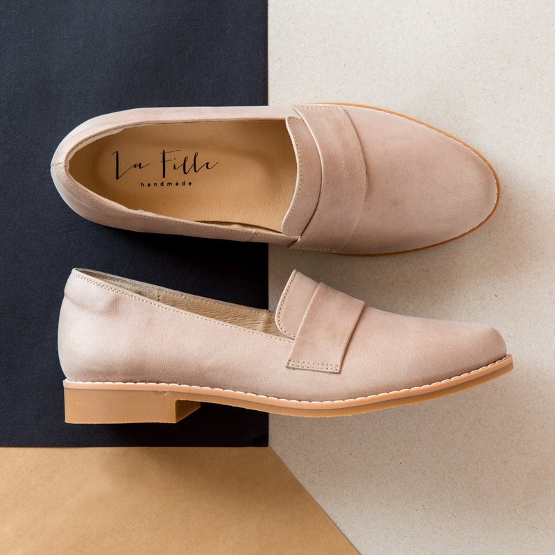 简约乐福鞋_浅灰 - 女款休闲鞋 - 真皮 灰色