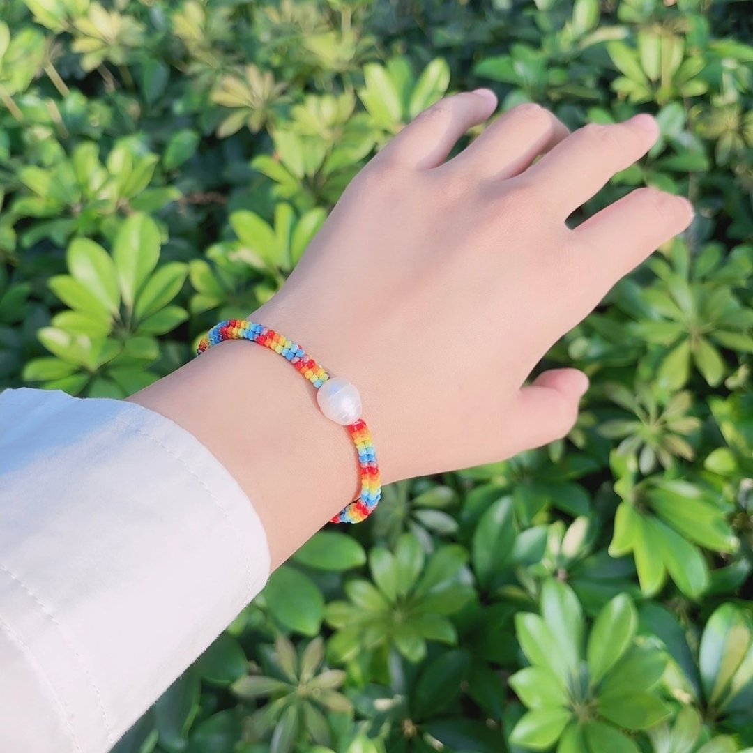 zi2.rennt串珠|Seize the Rainbow|串珠手鍊 手作手鍊 - 手链/手环 - 玻璃 多色