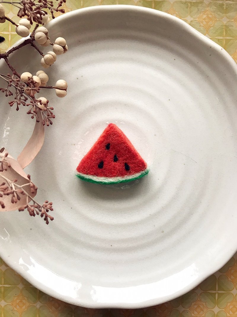 水果系列别针*红西瓜 - 胸针 - 羊毛 红色