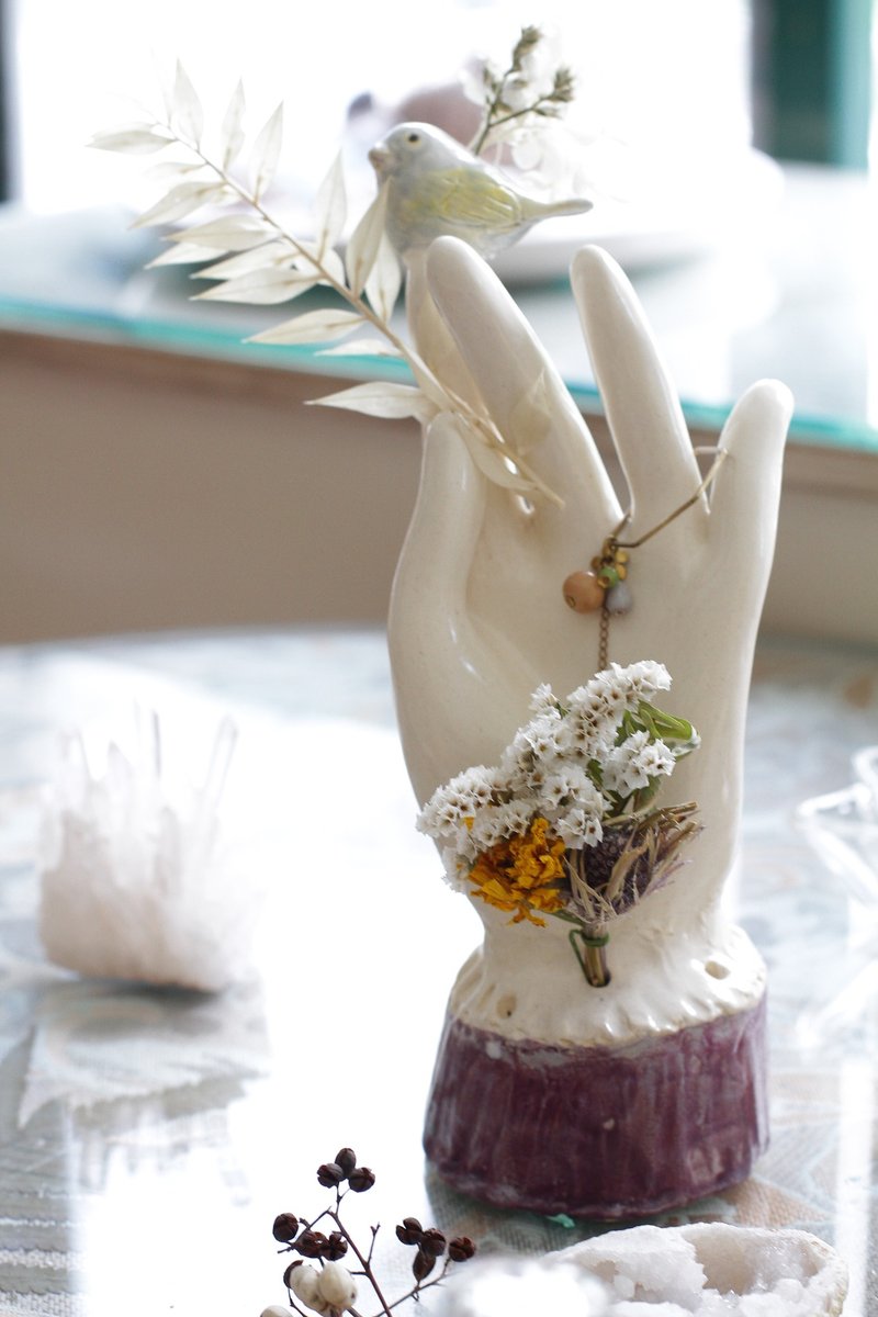 纯手捏女人手形陶瓷摆饰/饰品展示座 - 摆饰 - 陶 粉红色