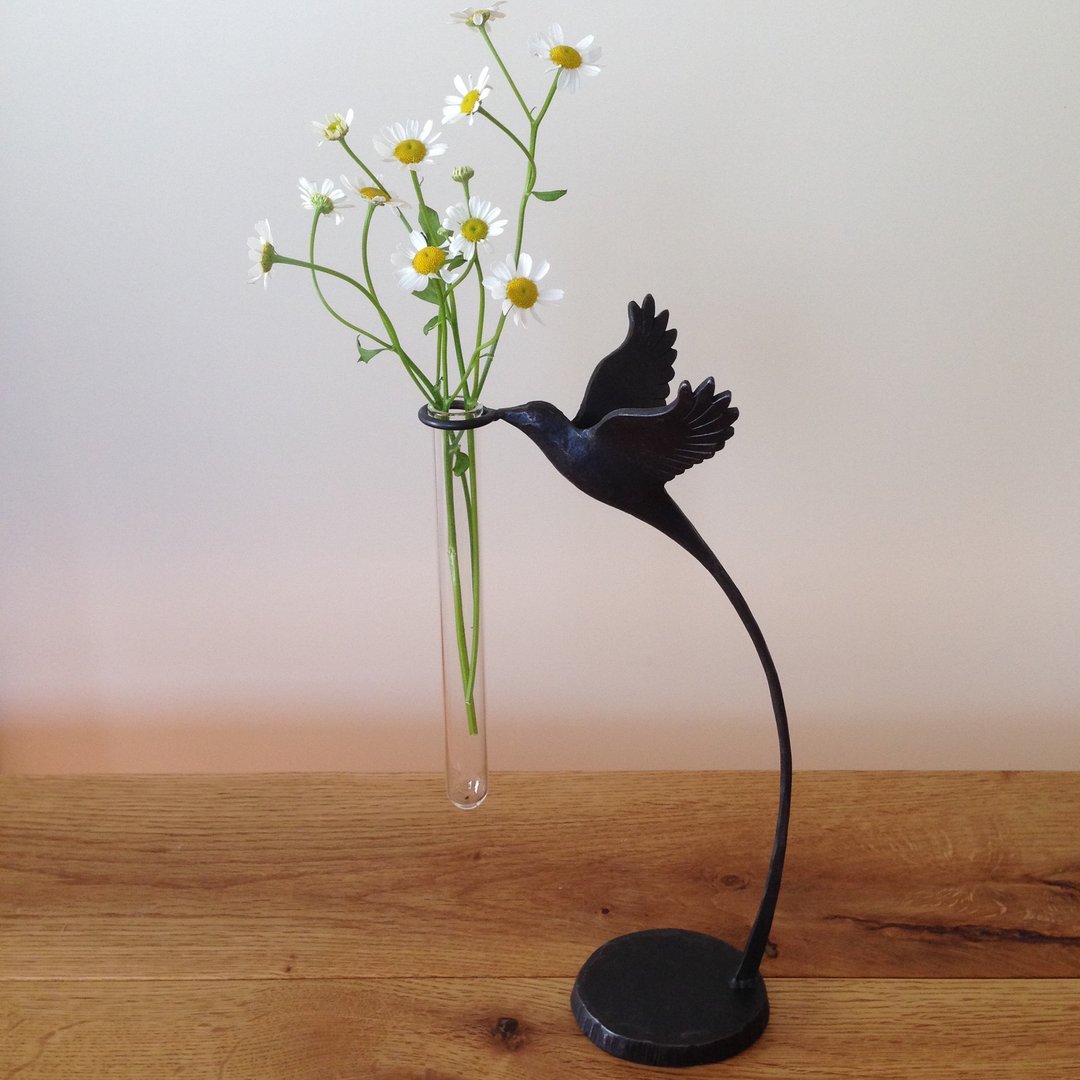 Roth Iron vase Single vase for picking flowers - 植栽/盆栽 - 其他金属 黑色