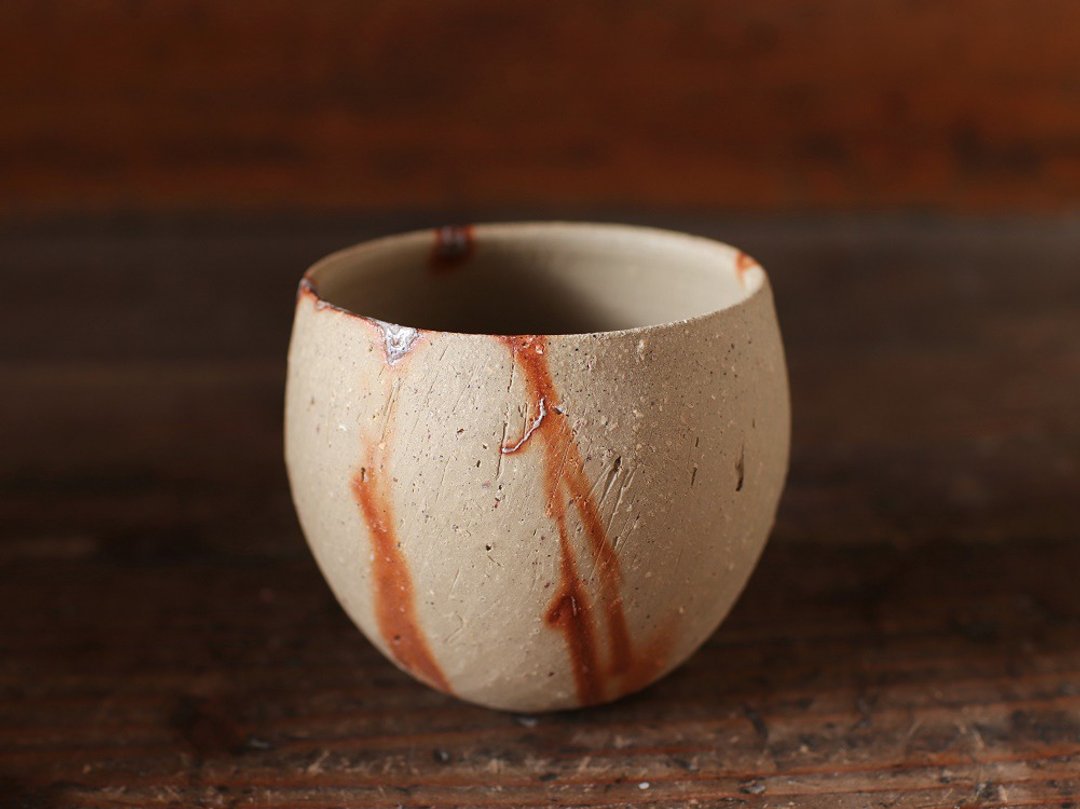 Bizen ware free cup (middle), Hidasuki f1-077 - 其他杯子 - 陶 咖啡色