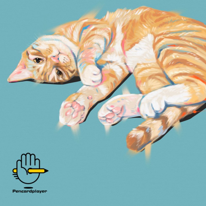 定制化电绘 宠物画 狗 猫 似颜绘 - 订制画像 - 其他材质 
