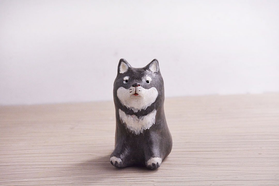 现货专区 柴犬 黑柴 陶偶 公仔 摆饰 - 玩偶/公仔 - 其他材质 