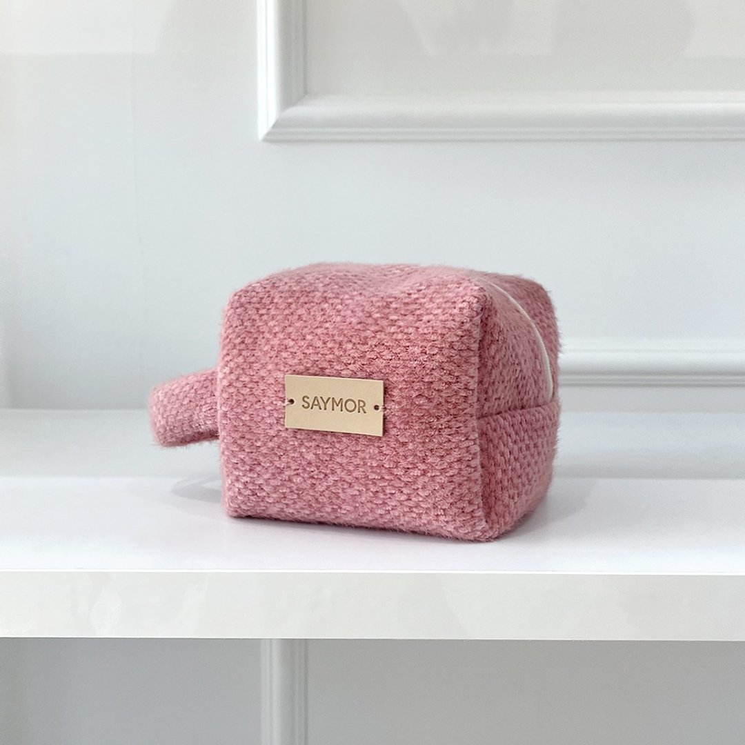 Cushion pouch_泰迪熊粉 - 化妆包/杂物包 - 其他材质 粉红色