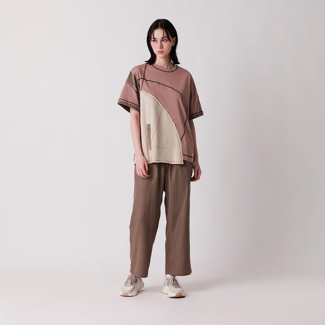 拼布纯棉Tee - 女装 T 恤 - 棉 